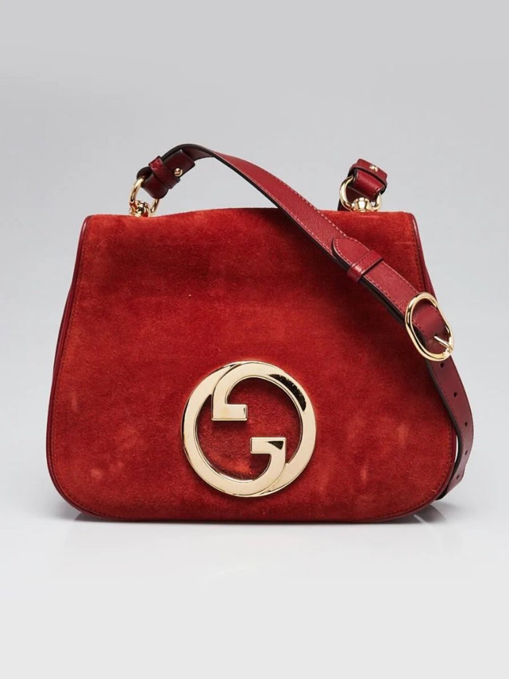 Gucci Red Suede Blondie Crossbody Bag - Picture 3 of 12